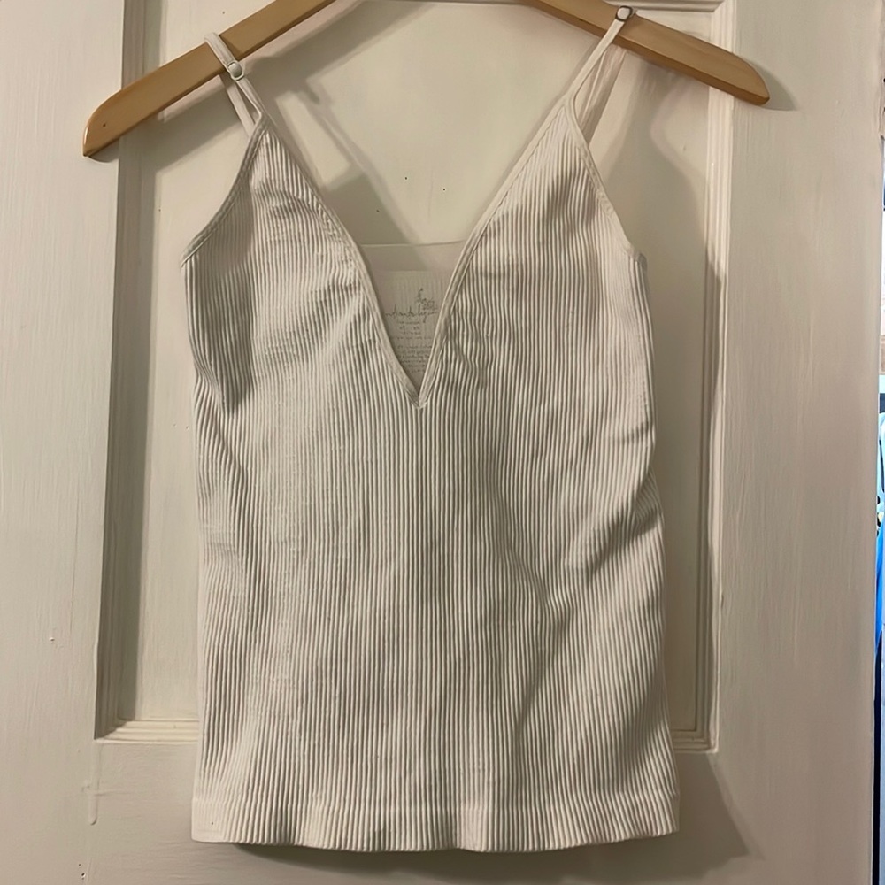 Free People Intimately Come Around Mesh V-Neck Ribbed Cami